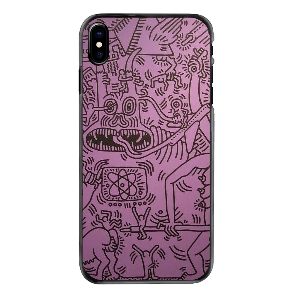 Кит Харинг работает узор Art ярким принтом для Samsung Galaxy A3 A5 A7 A8 J1 J2 J3 J5 J7 премьер 2015 2016
