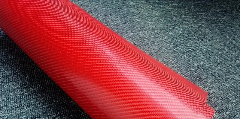 Красная пленка 4d из углеродного волокна 100 мм х 1520 наклейки на поверхность
