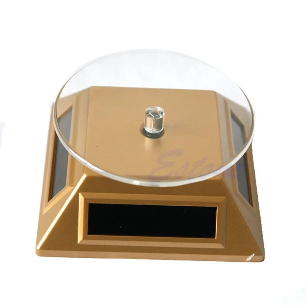 

Solar Power 360 Rotating Display Stand Turn Table Plate For Phone Watch Jewelry