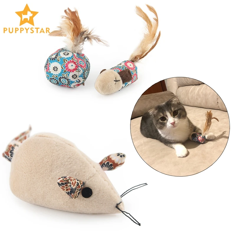 Интерактивные игрушки для кошек котят мята плюшевое перо кошка рыба мышь мыши