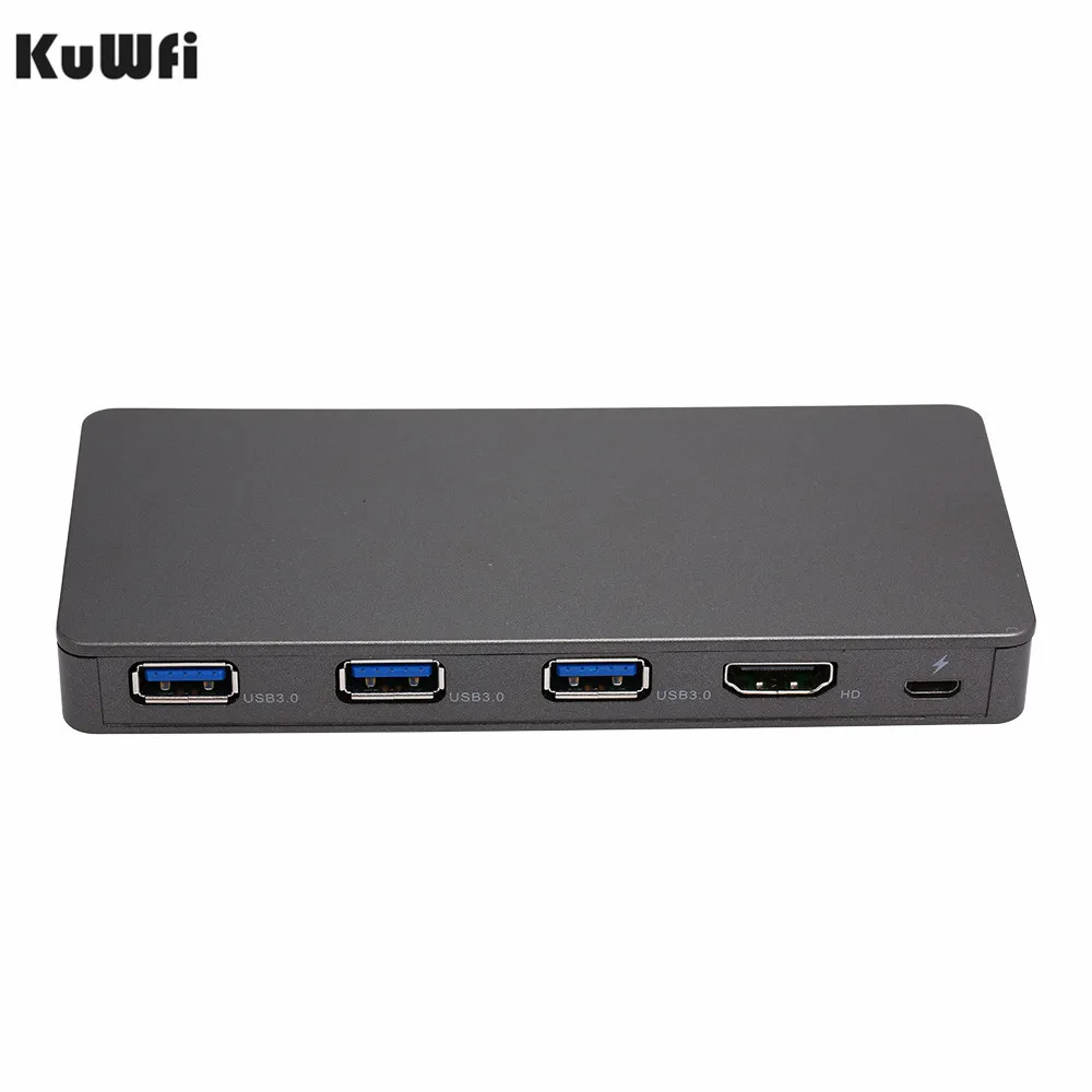 

Адаптер KuWFi Type-C, 4K, 60 Гц, с док-станцией USB 3,0, для проектора HDTV