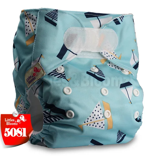 [Littles&Bloomz] Детские Моющиеся Многоразовые, настоящая стандартная ткань, застежка-липучка, карман для подгузников, пеленки, обертывание, подходит для рождения в горшке - Цвет: 5081