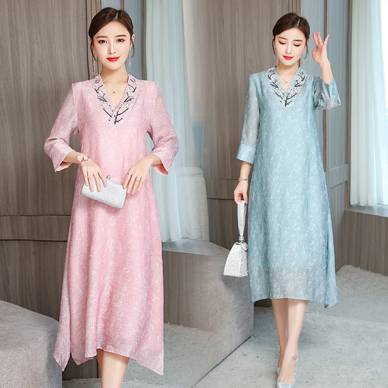

summer Asia & Pacific Islands Clothing woman lady traditional gown vintage vietnamese aodai qipao dress oriental costume