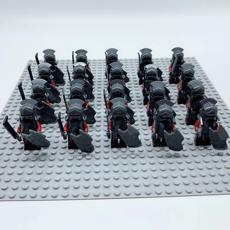 WM299 20PCS 20 шт. строительные блоки игрушки Дети средневековый замок Красный Лев Золотая Корона Рыцари король Solider щит меч - Цвет: WM299 20PCS