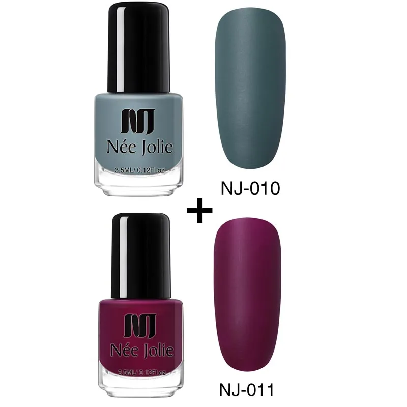 3.5ml 2 bottles set5 Матовый лак для ногтей NEE JOLIE Effetc, черный чистый цвет, розовый лак для ногтей, масляной лак, лак для ногтей, лак для ногтей - Цвет: 3.5ml 2 bottles set5