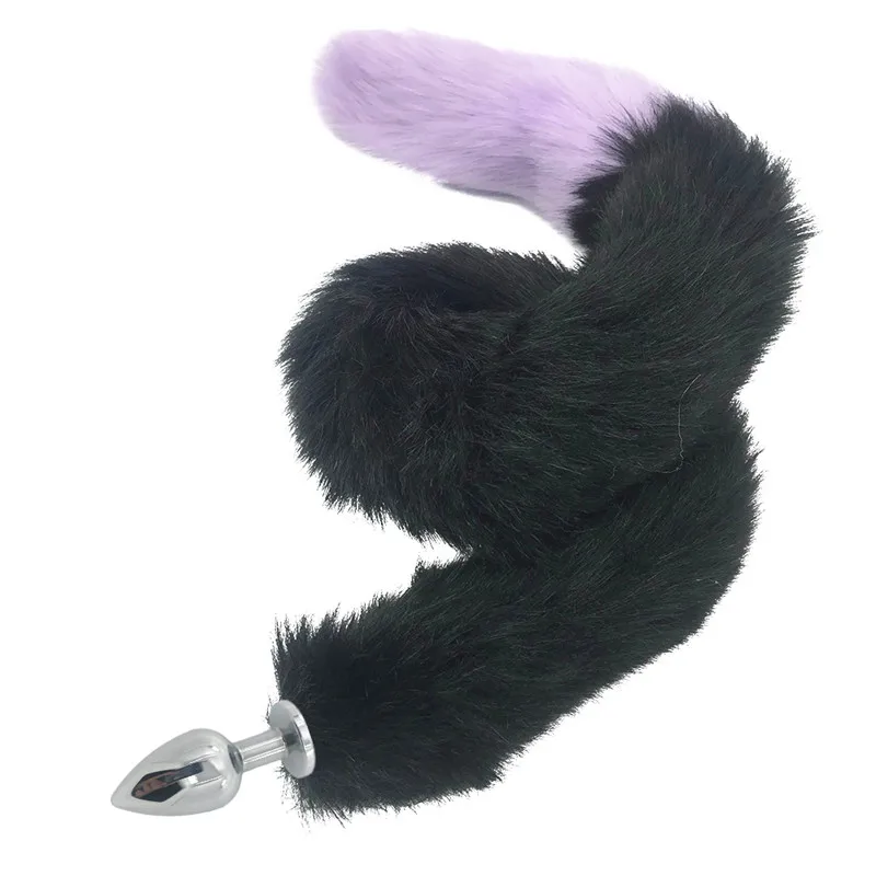 80cm Long Tail Fox New Big Anal plug fox tail Stainless steel butt cat anal cosplay sex toys | Красота и здоровье