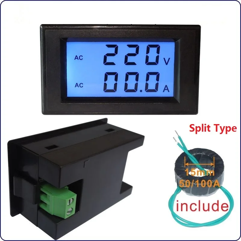 Цифровой вольтметр амперметр переменного тока 80 300 В 2 провода|current meter|lcd digital ammeterac
