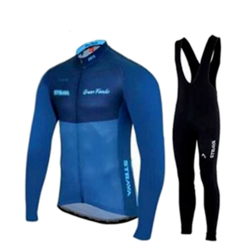 1 Strava велосипедные майки Ropa Maillot Ciclismo с длинным рукавом осень и зима Велоспорт Джерси одежда дышащий комбинезон комплект - Цвет: 1