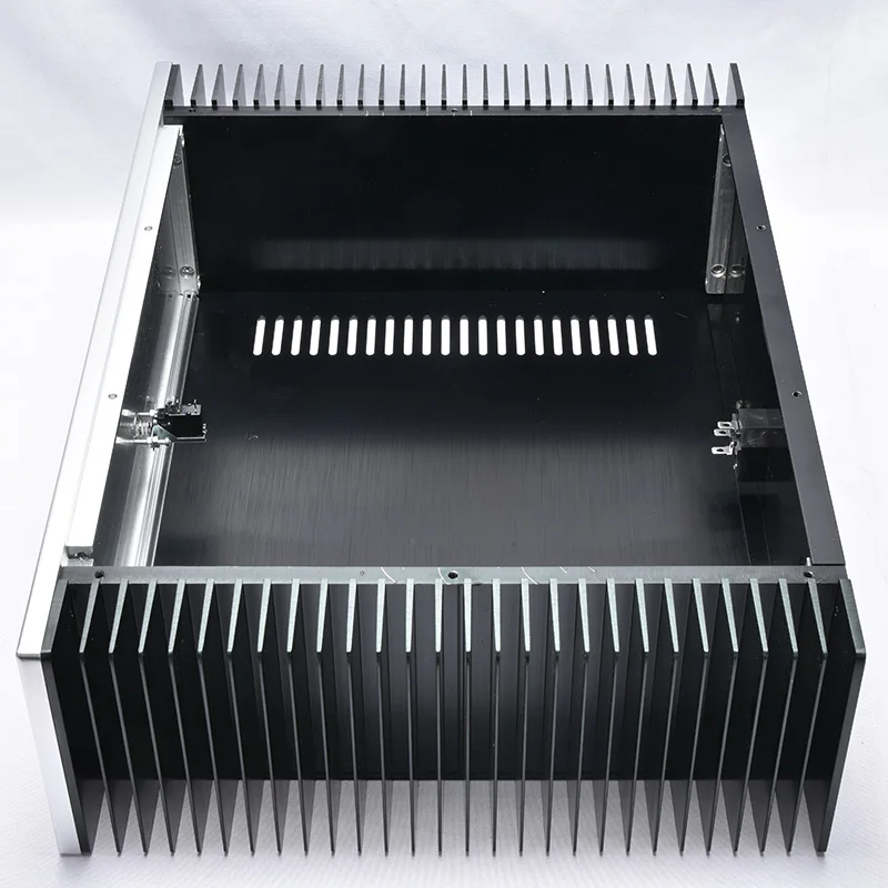 KYYSLB Diy BZ4312 коробка тепловыделения цельноалюминиевый усилитель шасси с обеих сторон чистый задний Чехол усилителя класса А