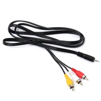 new 5ft1 5m 2 5mm jack male plug to 3 rca male phono audio video av out cable 4 pole tv lead