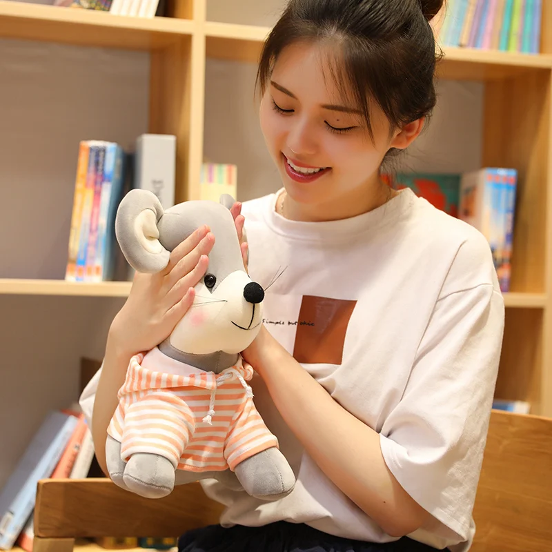 25 см/33 см Kawaii Mouse плюшевые игрушки одежда с набивным животным мышь для детей