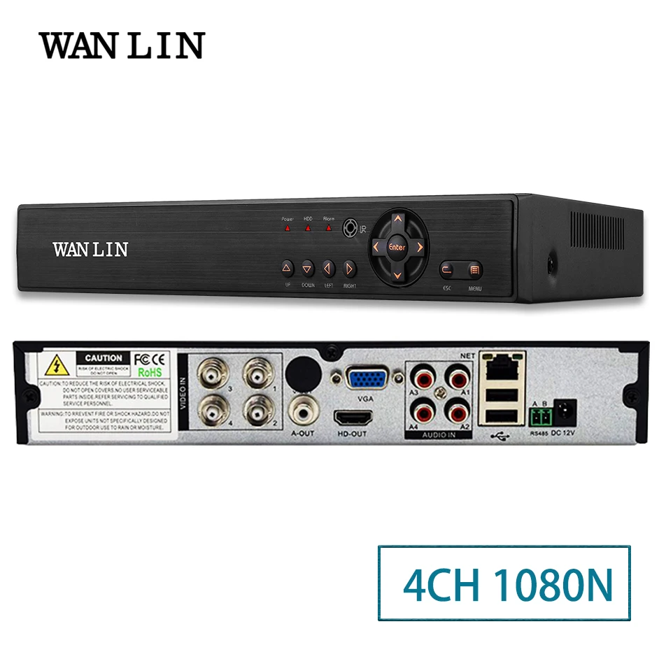 WANLIN 5в1 4CH CCTV 1080N DVR NVR h.264система безопасности гибридный цифровой видеорегистратор P2P 1080P CVBS TVI CVI ip-камера AHD Onvif