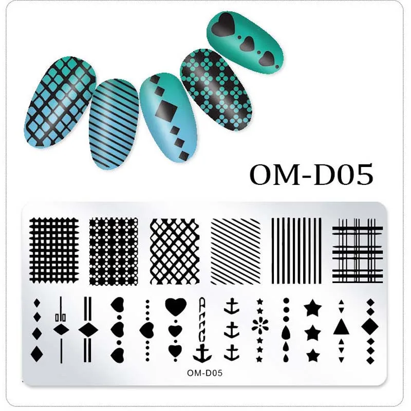 OMD5 Happy Smile Face DIY Художественный штамп с изображением для ногтей штамповочные пластины шаблон для маникюра трафарет для штамповки ногтей - Color: OMD5