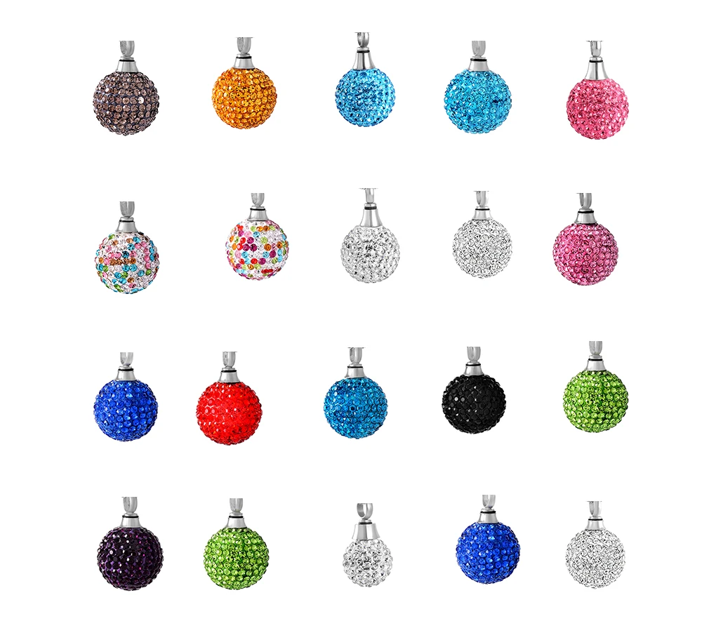 

Crystal Birthstone Cremation Keepsake Ball Memorial Jewelry 316 L Ashes Urn Necklace Locket Pendant