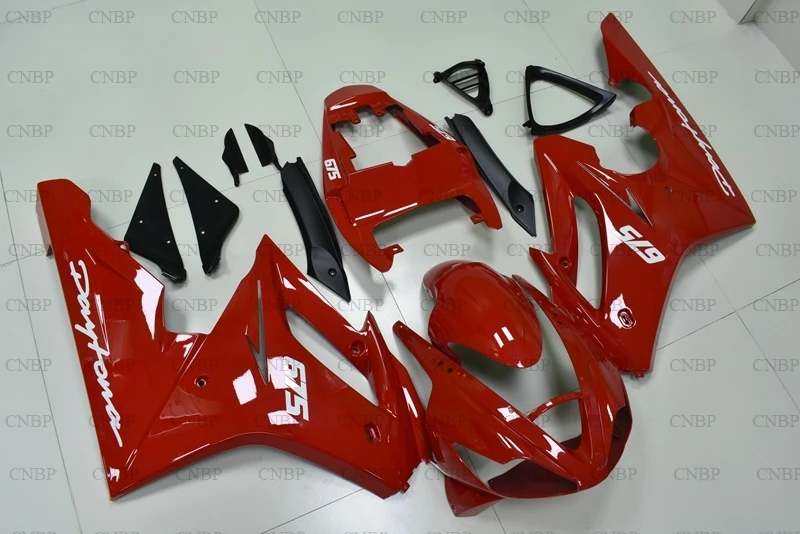 Обтекатели для Triumph 675 2006 2008 Daytona Body Kits 06 07 RED набор всего тела Kits|Пластиковые и