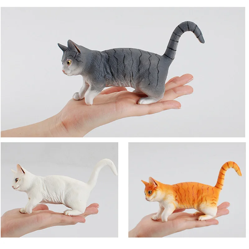 Colorful Cat Figure Collectible Toys Solid Ornament Animal Action Figures Kids Cognitive | Игрушки и хобби