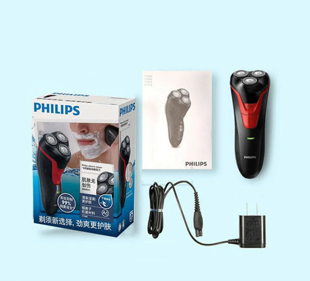Электробритва Philips FT688 перезаряжаемая вращающаяся моющаяся с эргономичной ручкой 3D плавающие головки Ni-MH батарея