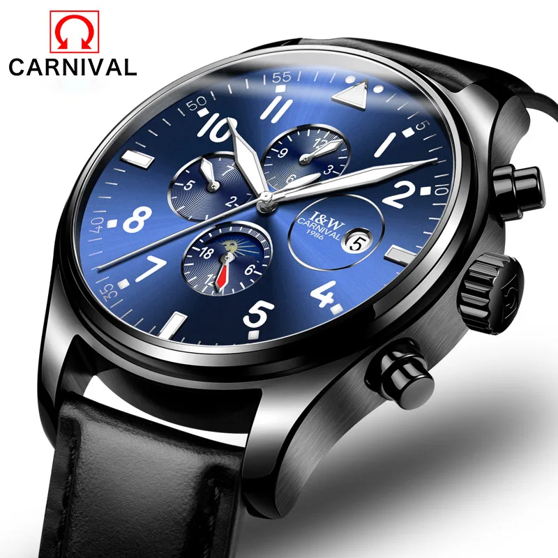Карнавал автоматические механические часы Для мужчин Нержавеющая сталь