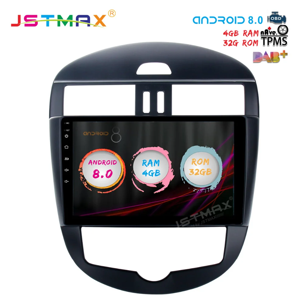 

JSTMAX 9" Android 8.0 Car GPS Radio Player for Nissan Tiida ( Auto AC )2011 2012 2013 2014 with Octa Core 4GB+32GB Stereo DAB+