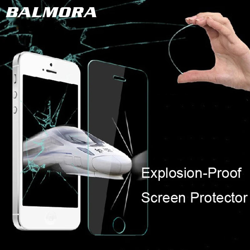 BALMORA Tempered Glass for iPhone X 4 4s 5 5c 5s Screen Protector Film 6 6s 7 8 plus Transparent | Мобильные телефоны и
