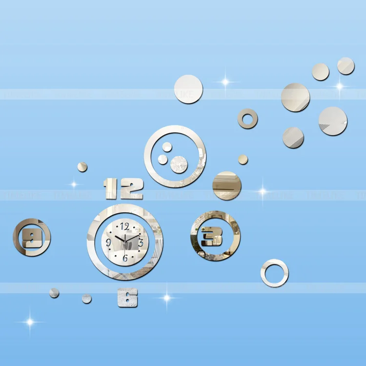 2018 наклейки на Обои DIY зеркальные настенные часы современный дизайн акриловые