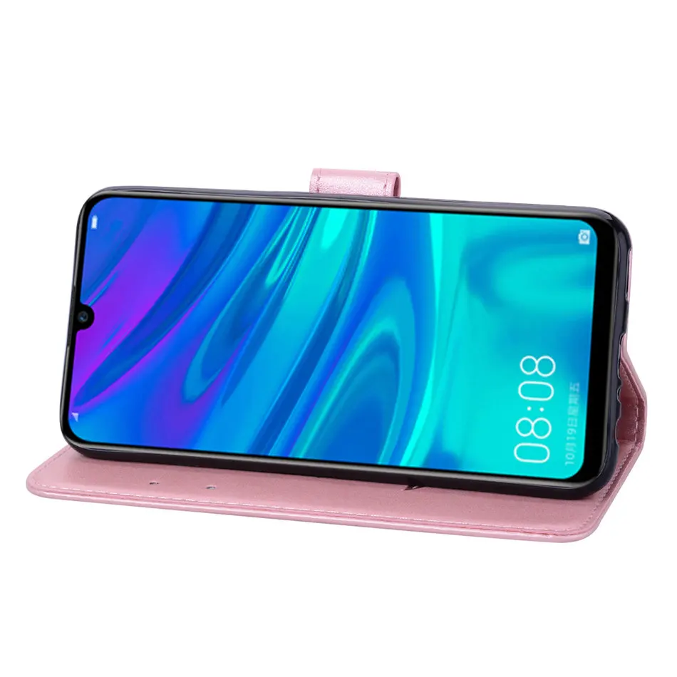 Роскошный чехол с цветком розы для huawei P20 Lite mate 20 Pro P Smart Z Y5 Y6 Y7 Prime Y9 Одноцветный чехол-кошелек DP17E