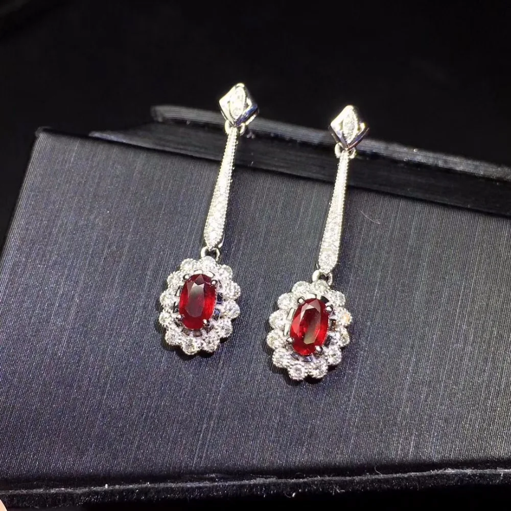 Ювелирные изделия настоящее чистое 18 K Белый Золотой натуральный рубин