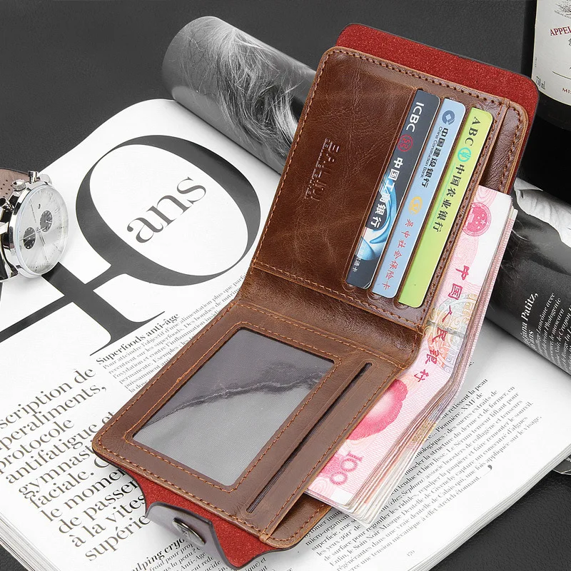 Классический винтажный мужской кошелек известного бренда Hunter coffee Crazey Horse из