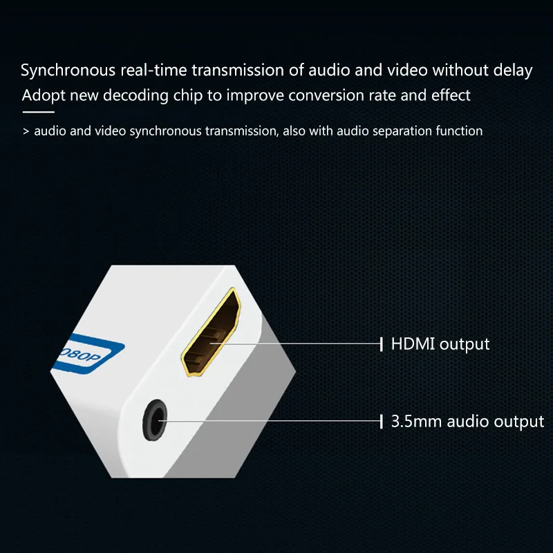 3 5 мм порт Hdmi адаптер Plug And Play HDMI 1080p Wii к преобразователь аудио коробка 720P и 1080P