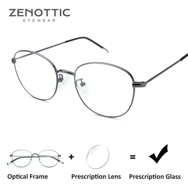 ZENOTTIC металлические круглые очки по рецепту женские ретро оптические для