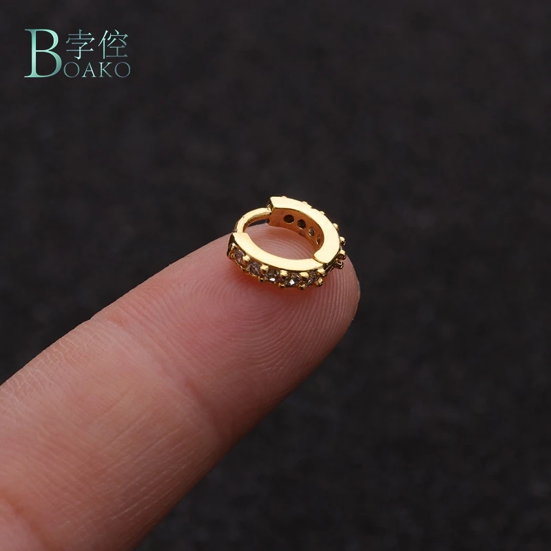 BOAKO 1 шт. носовые кольца ноздри кольцо цветок спиральный для хряща Tragus нос