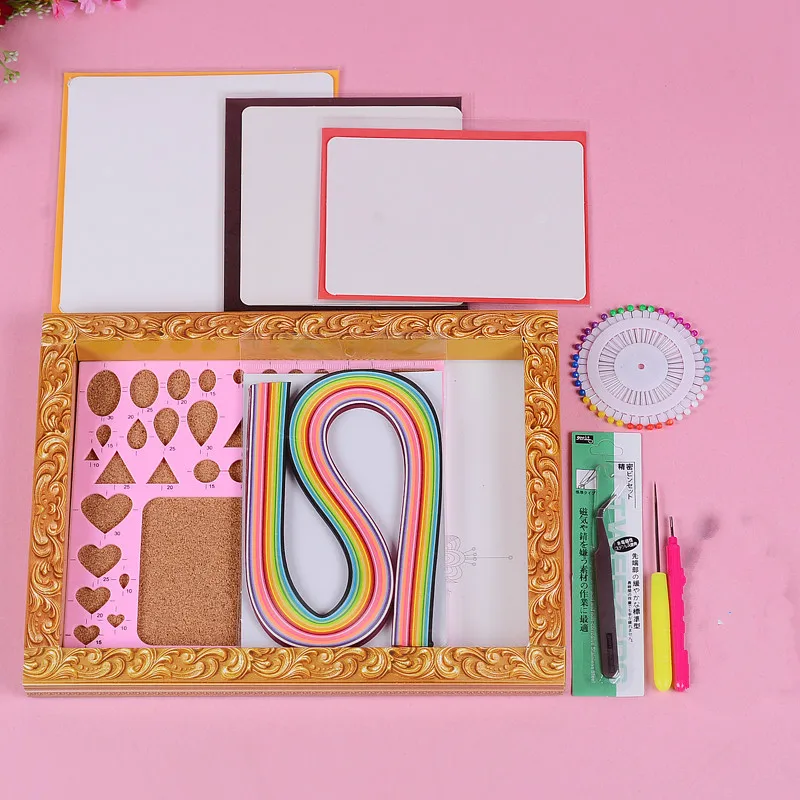 

diy paper quilling material set Craft handmade cards paper quilling set Colorful Paper quilling tools drawing material package