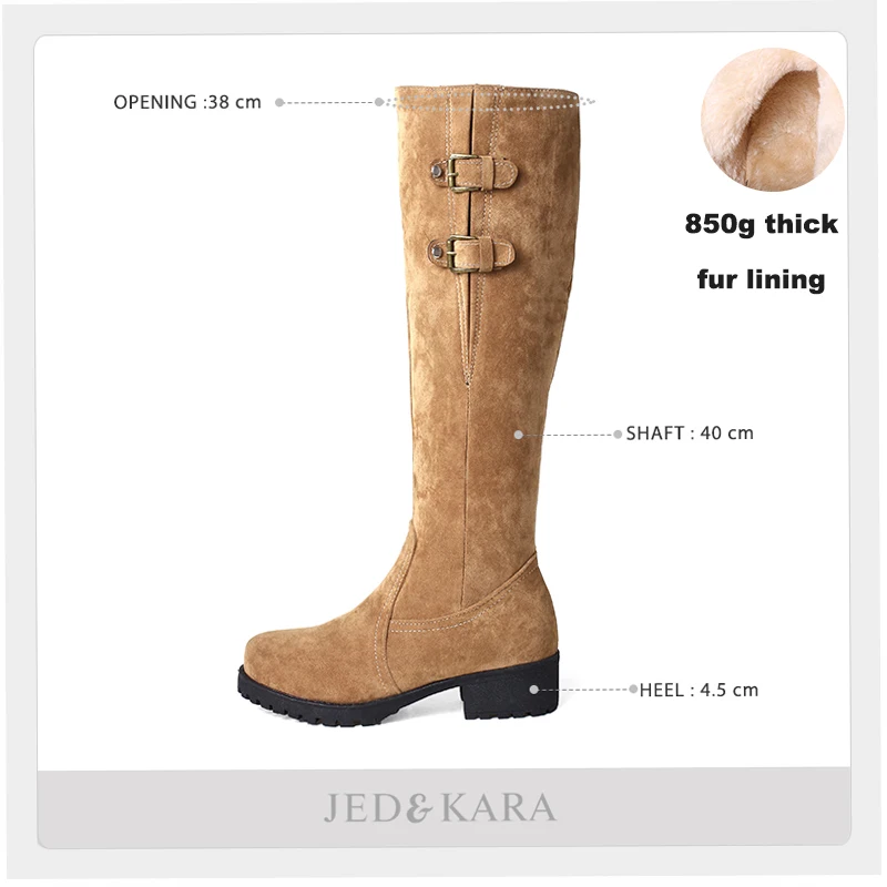 JK 2018 женские зимние сапоги с мехом внутри теплые до колена на молнии женская