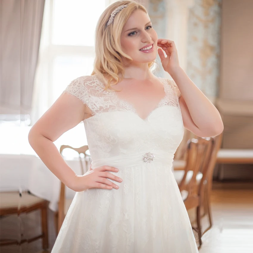 Weilinsha Роскошные свадебные платья Robe De Mariage с рукавами-крылышками и v-образным