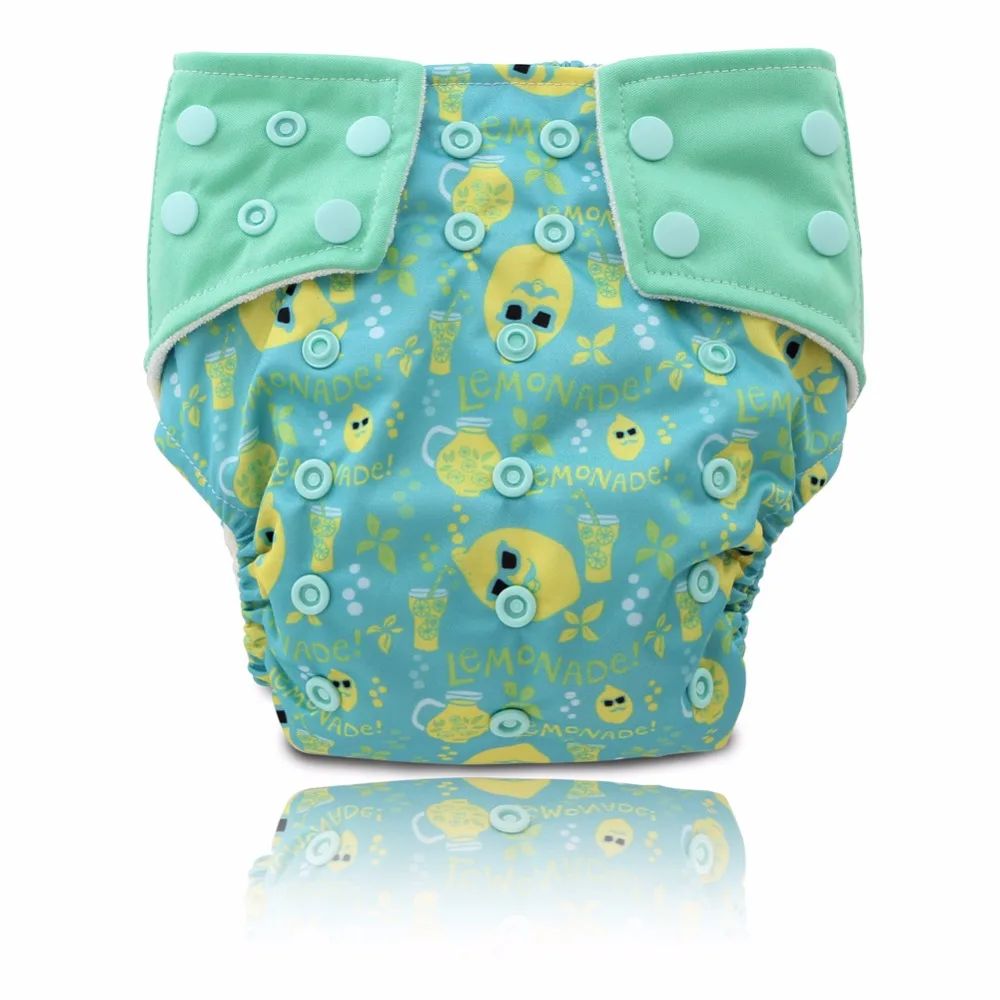 Супер Lemonade подгузники AIO бамбуковые многоразовые из ткани Jinobaby (1 шт. + 1 вставка)|aio