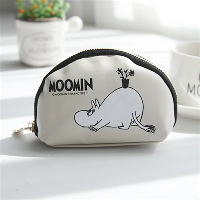 Белый Moomin милый светильник, Роскошный кошелек для монет с маленьким хвостом, длинные волосы, плюшевый с клипсой, кошелек для монет, посылка для монет, дамская сумочка для ключей - Цвет: Белый