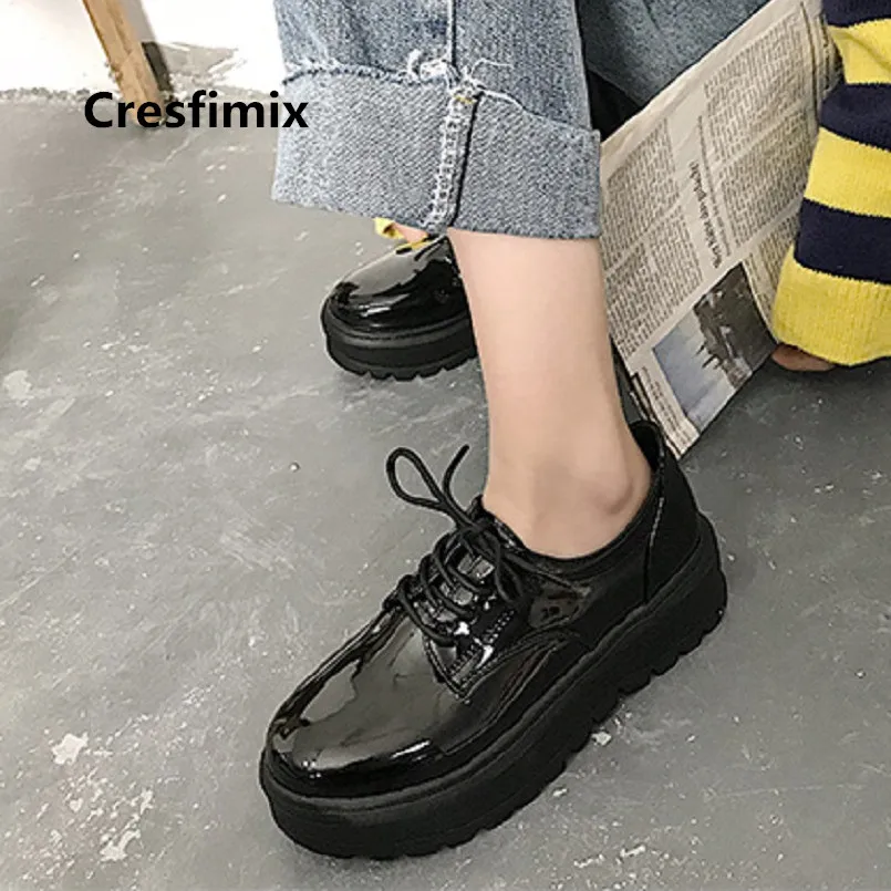 Cresfimix zapatos de mujer Крутая нескользящая обувь из искусственной кожи на плоской