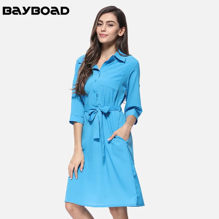 Bayboad 2019 Лидер продаж женские офисные Для женщин рубашки платье Цвет поло шеи