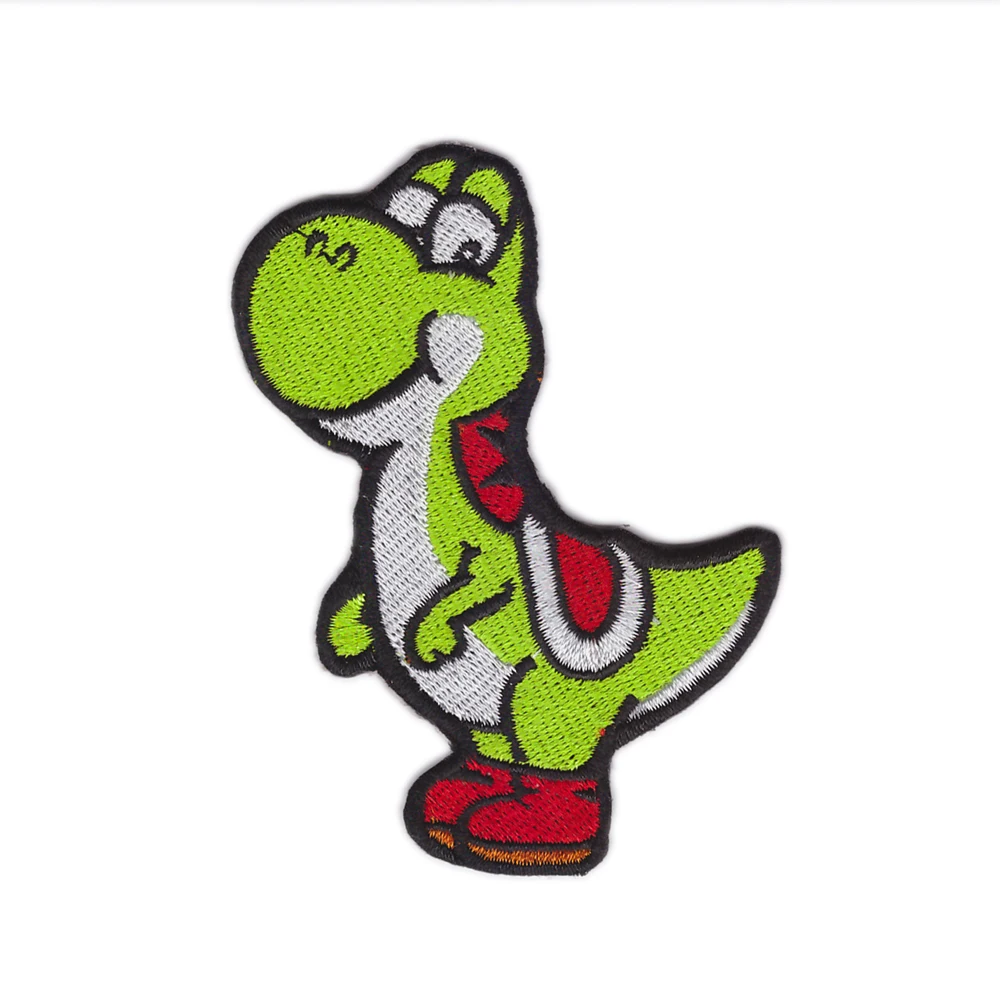 Дизайн с вышитым динозавром YOSHI мультфильм видео Comics Железный & пришить патч
