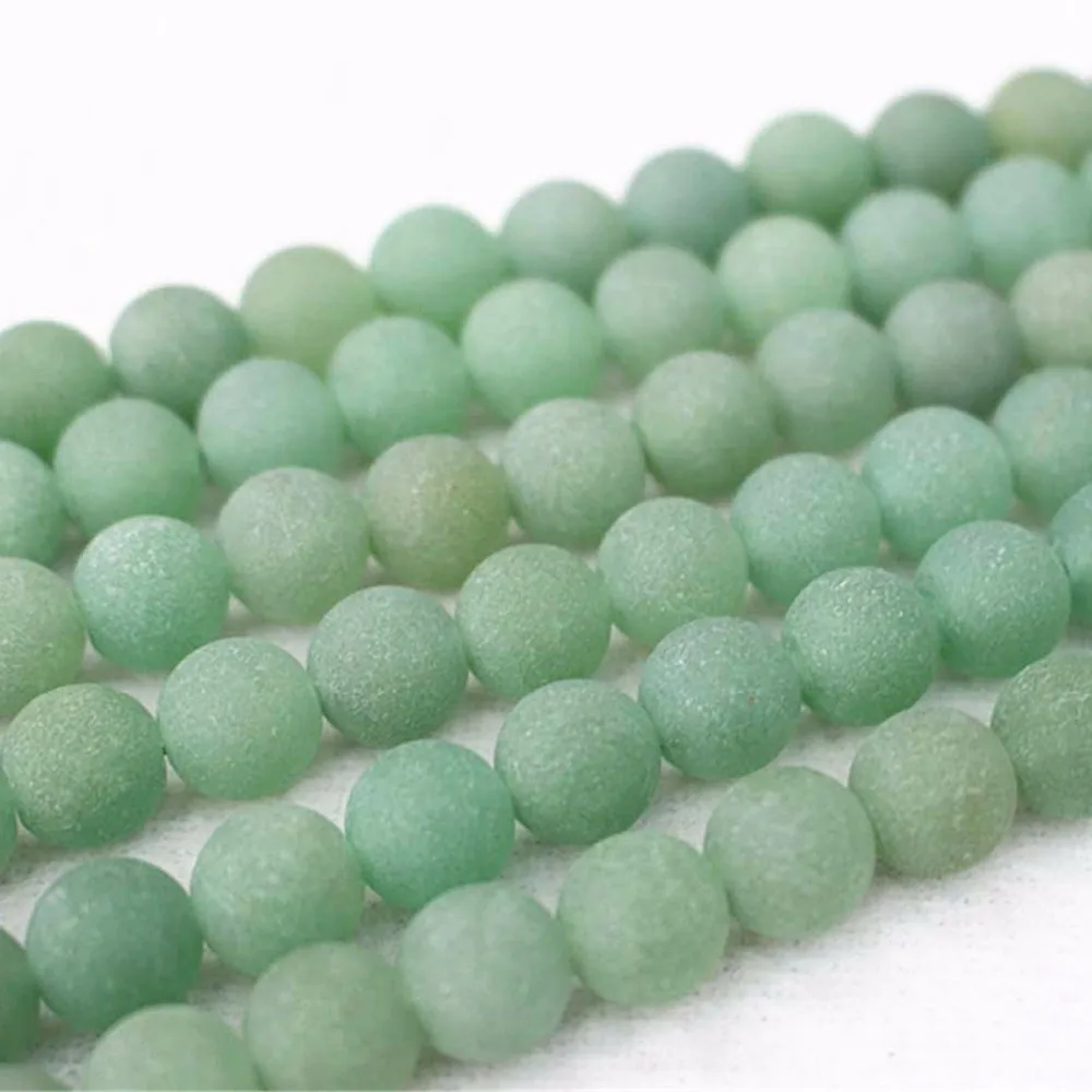 Оптовая продажа бусины из натурального матового зеленого авантюрина 4 мм 6 8 10 12 14