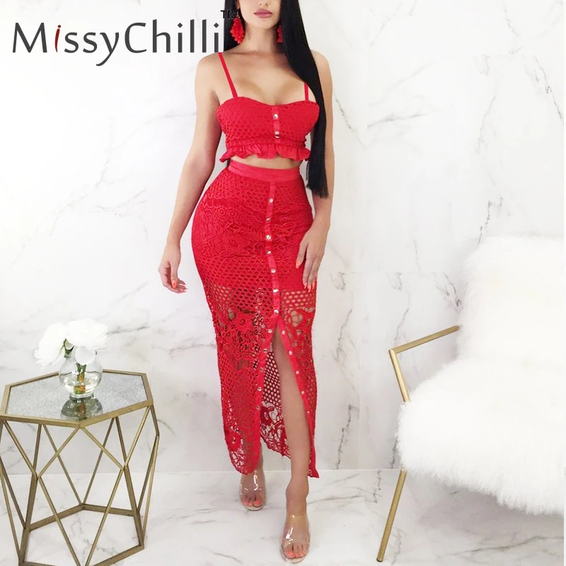Женское длинное платье MissyChilli белое кружевное платье-двойка с оборками для пляжа