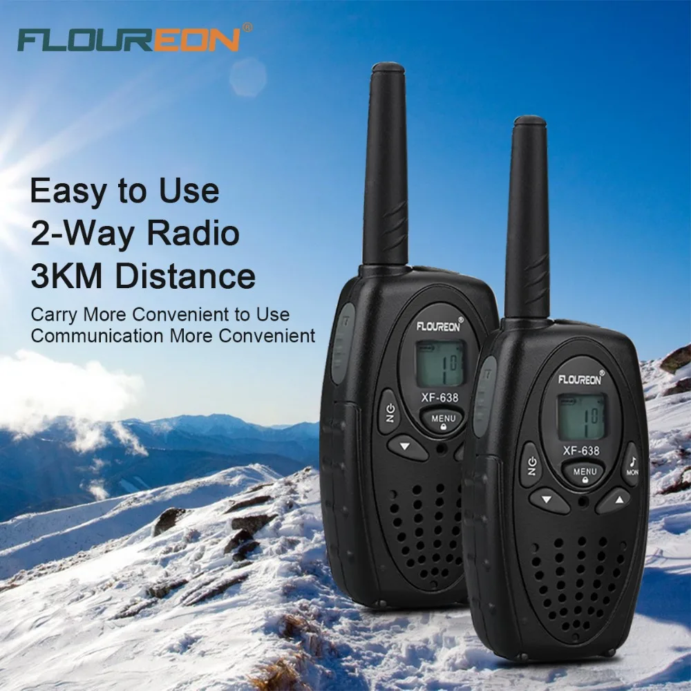 FLOUREON XF-638 8-канальный сетевой видеорегистратор иди и болтай Walkie talkie S UHF400-470MHz двусторонней радиосвязи 3 км переговорные рации-иди и болтай walkie Беспроводной Интерком черный ЕС