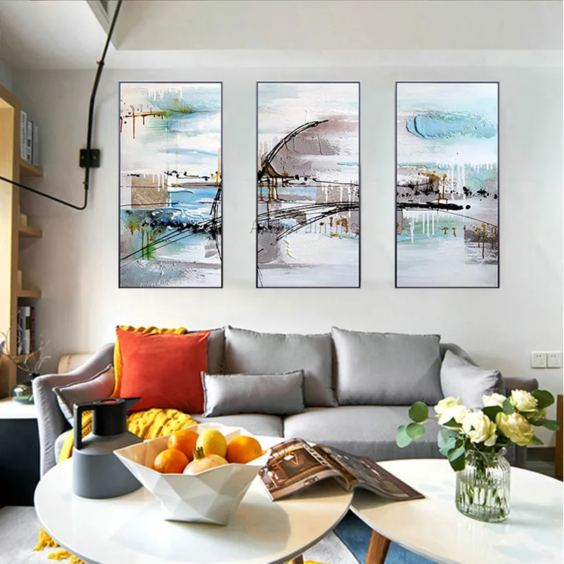 Картина на холсте cuadros decoracion 3 шт. quadro акриловая морская живопись настенные
