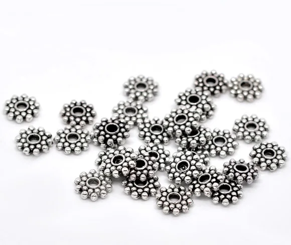 Doreen Box hot 100 шт снежинки прокладки бусины фурнитура 8 мм диаметр. (B00817)|spacer beads|snowflake