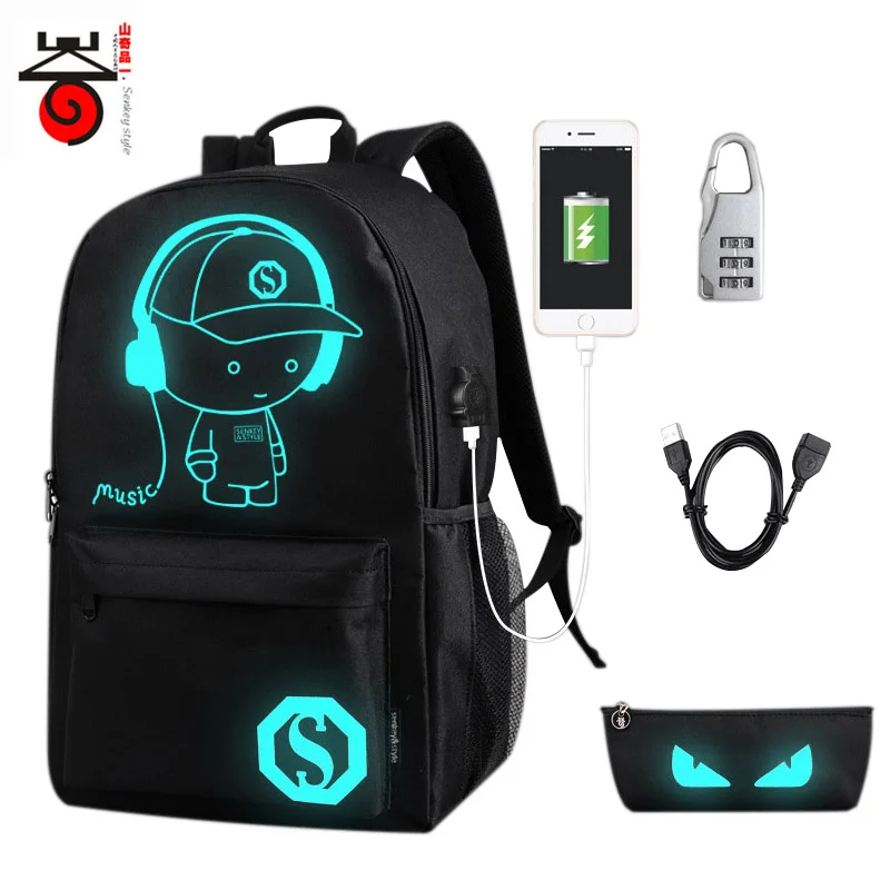 Senkey светящееся ночное освещение USB зарядка школьный рюкзак для мальчиков и девочек подростков мультфильм рюкзак школьный рюкзак книга Сумка