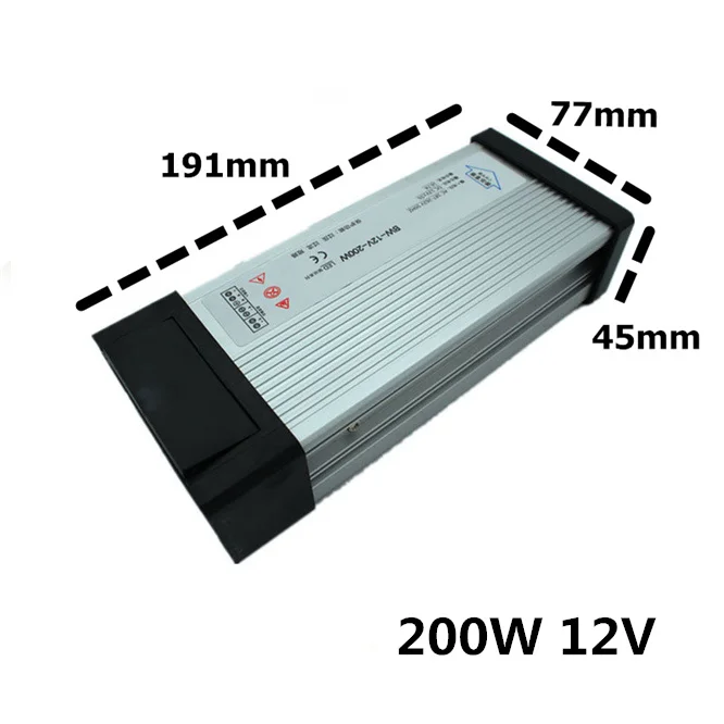 200W 12V 3 года гарантии DC 12 В/24 В водонепроницаемый светодиодный драйвер AC100-240V адаптер трансформатор драйвер 150 Вт 200 Вт 250 Вт 300 Вт 400 Вт - Цвет: 200W 12V