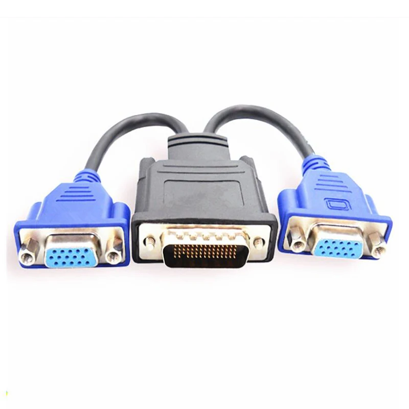 Цифровой видео разделитель монитора dms59pin с разъемом Male на 2 * VGA для ПК видеокарта|