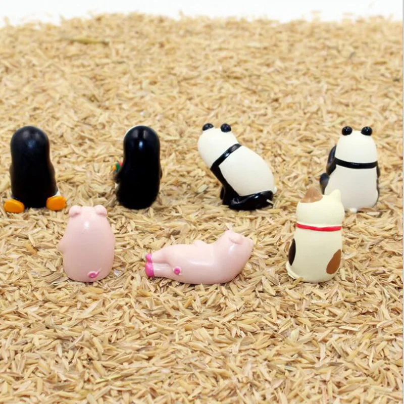Миниатюрные фигурки кошек на удачу панды пингвина японское животное Zakka