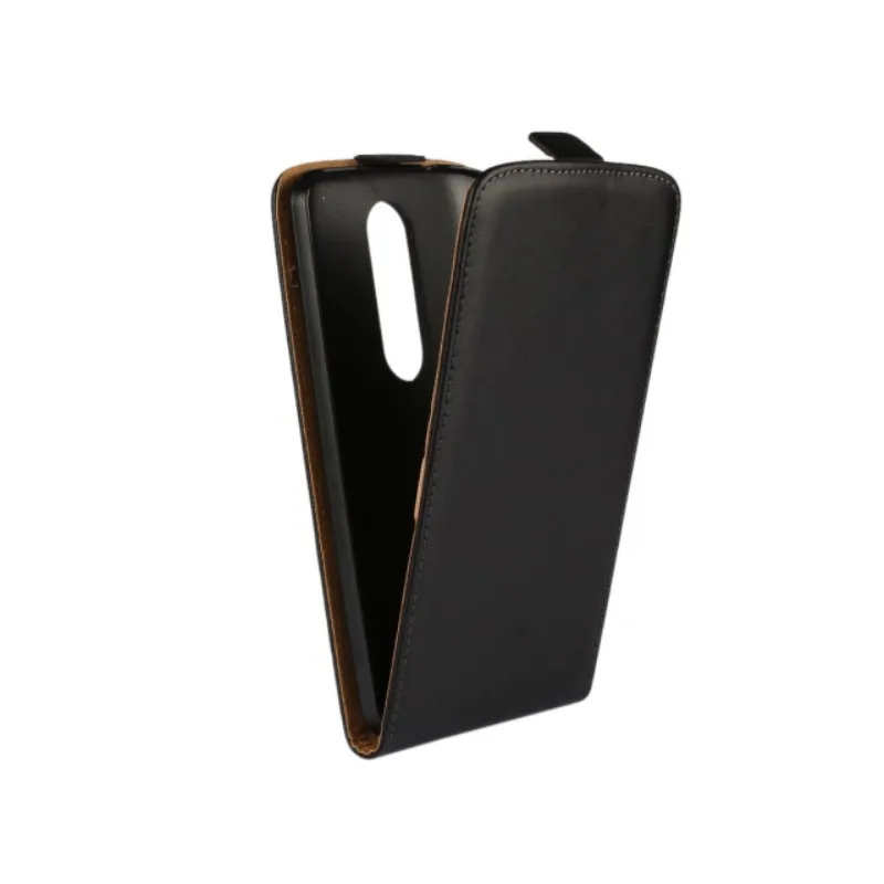 Черный высококачественный чехол-книжка из натуральной кожи для Motorola Moto X Force/Droid