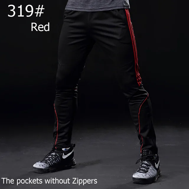 319 black red Pantalones deporte chandal, обтягивающие футбольные штаны, футбольные тренировочные штаны, мужские тренировочные штаны для бега, мужские спортивные штаны, мужские брюки - Цвет: 319 black red